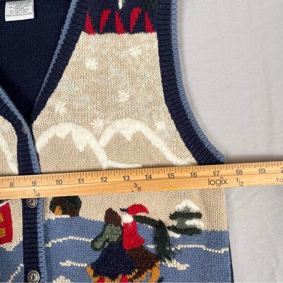 Nutcracker Knit Cardigan Sweater Vest Womens Small Holiday Winter 3D Embroidered - Picture 9 of 10